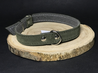 Palkar obojek z velurové kůže pro psy 45 cm x 20 mm vojenská