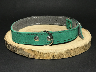 Palkar obojek z velurové kůže pro psy 45 cm x 20 mm zelená