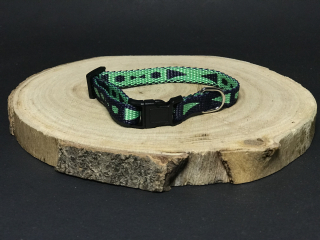 Palkar obojek z popruhu pro psy 25 cm x 10 mm modro-zelená s šipkami