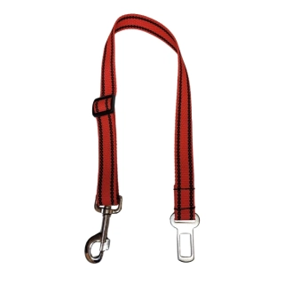 Palkar bezpečnostní pás do auta pro velké psy 65 cm x 25 mm červená s páskami
