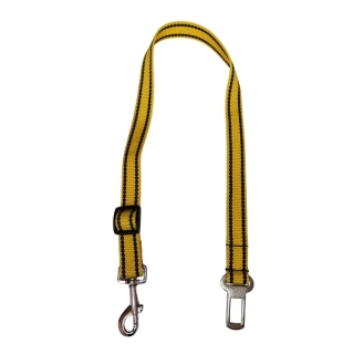 Palkar bezpečnostní pás do auta pro velké psy 65 cm x 25 mm žlutá s páskami