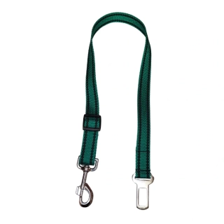 Palkar bezpečnostní pás do auta pro velké psy 65 cm x 25 mm tmavě-zelená s páskami