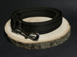 Palkar vodítko z popruhu pro psy 150 cm x 25 mm hnědá s páskami