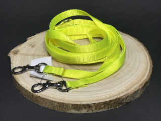 Palkar vodítko přepínací z popruhu pro psy 250 cm x 10 mm fosforová-žlutá