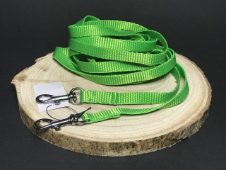 Palkar vodítko přepínací z popruhu pro psy 250 cm x 10 mm fosforová-tmavě zelená
