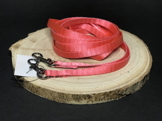 Palkar vodítko přepínací z popruhu pro psy 250 cm x 10 mm růžová